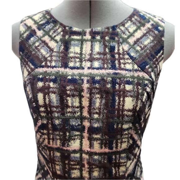 Brooks Brothers Abstract Plaid Print Sheath Dress - Picture 2 of 4